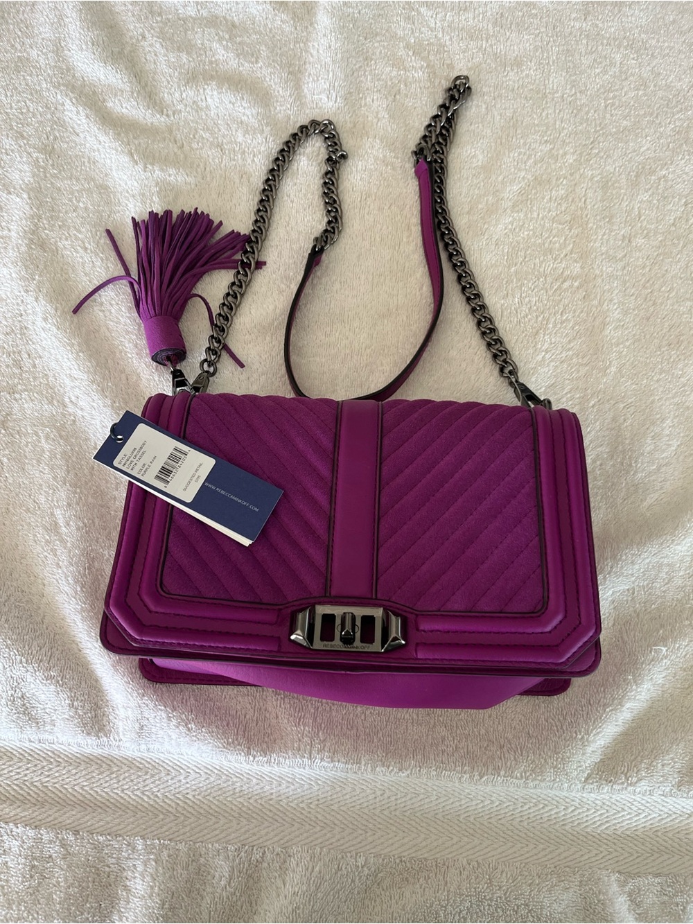 Rebecca Minkoff Quilted Crossbody Bag in Plum